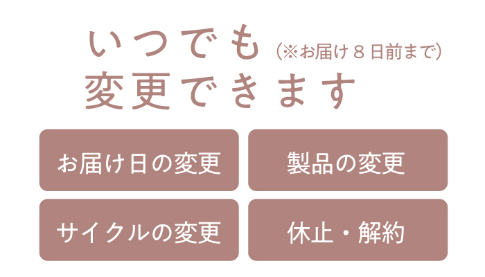 いつでも変更できます